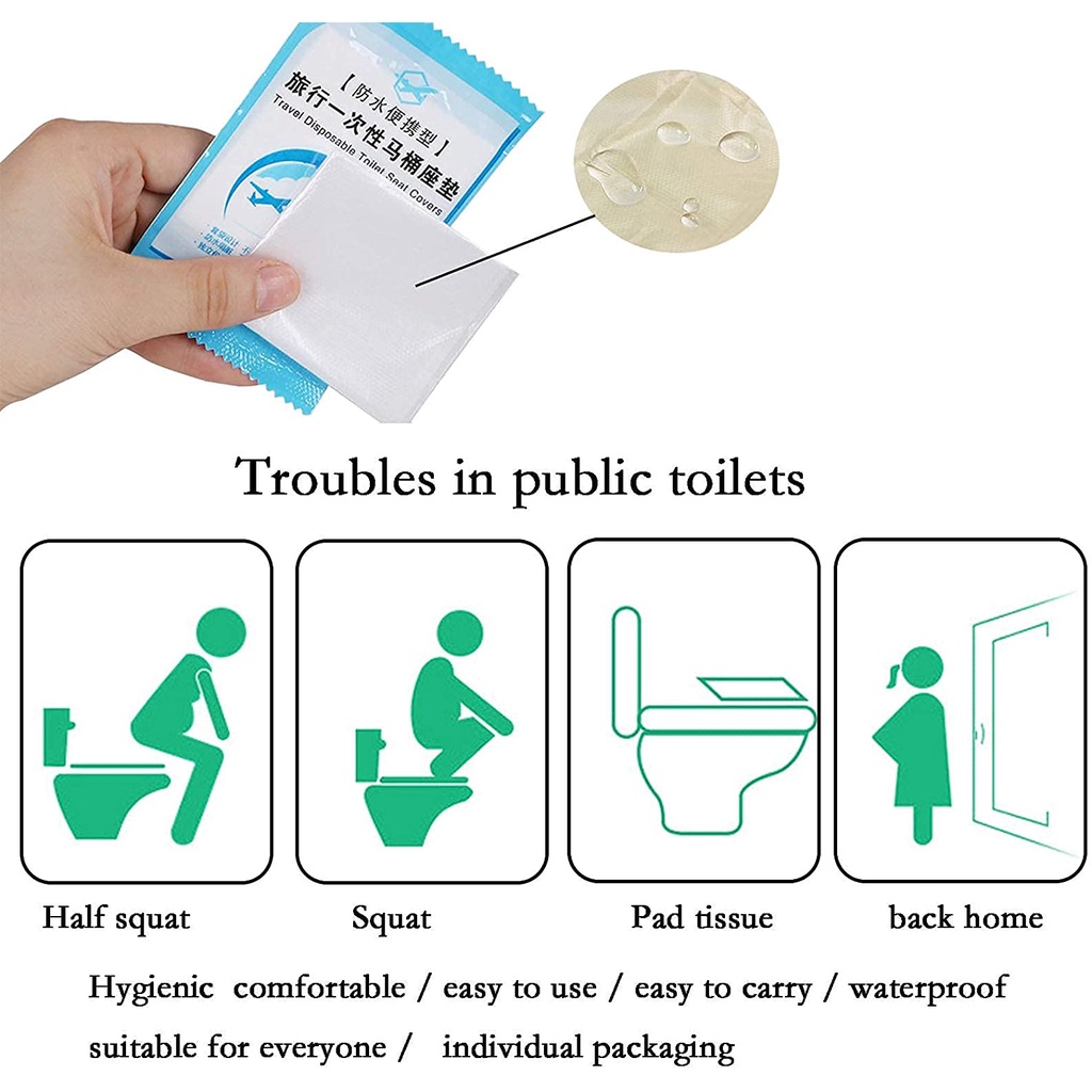 [Harga Grosir]Cover Dudukan Toilet Portable Sekali Pakai Bahan Plastik Anti Air Untuk Travel/Hot Sale