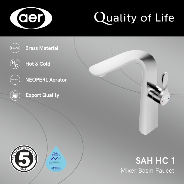 AER Kran Wastafel - Kran Air Panas Dingin Luxury Series SAH HC1