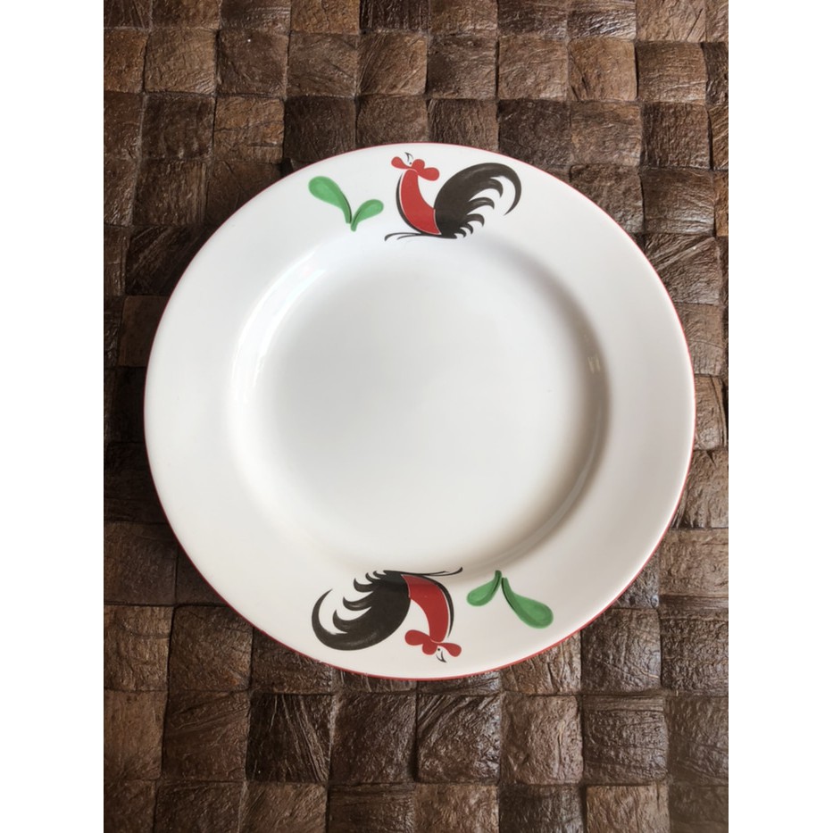 SATU LUSIN Piring Keramik Ayam Kopin 19 cm / Piring Kue Keramik Cantik