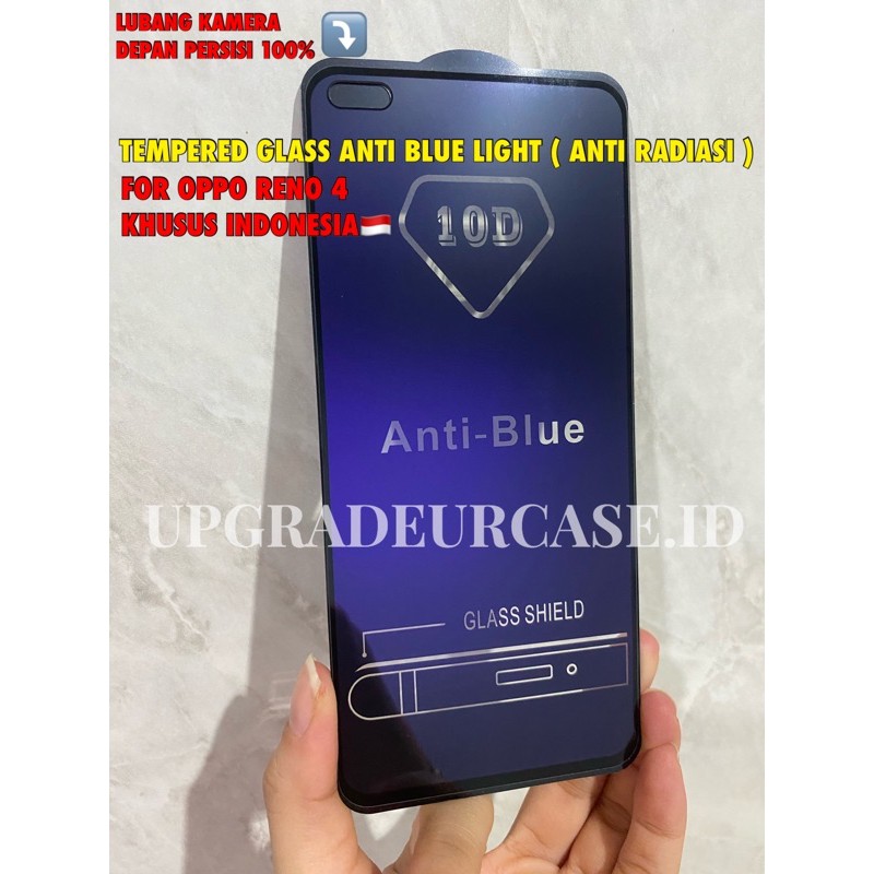 Tempered Glass Anti Blue Light Radiasi Full 10D 99D OPPO RENO 6 5 5F RENO 4 RENO 4F 4G 5G Khusus Indonesia