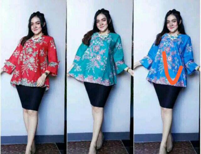 Blus Melati Lonceng Warna Blus Batik Cewek Blouse Batik Wanita Seragam Batik Kerja Batik Mosern Solo