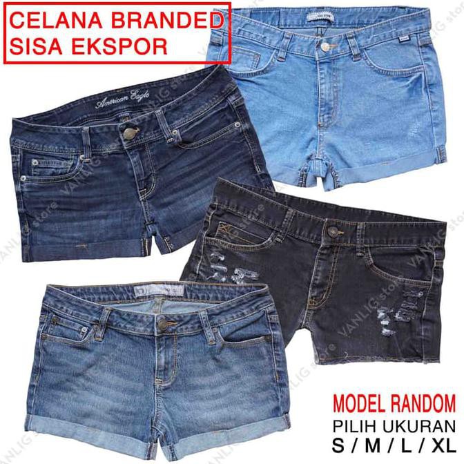 Terrlaris Top Celana Pendek Jeans Original Branded Sisa Ekspor Hot Pants Wanita