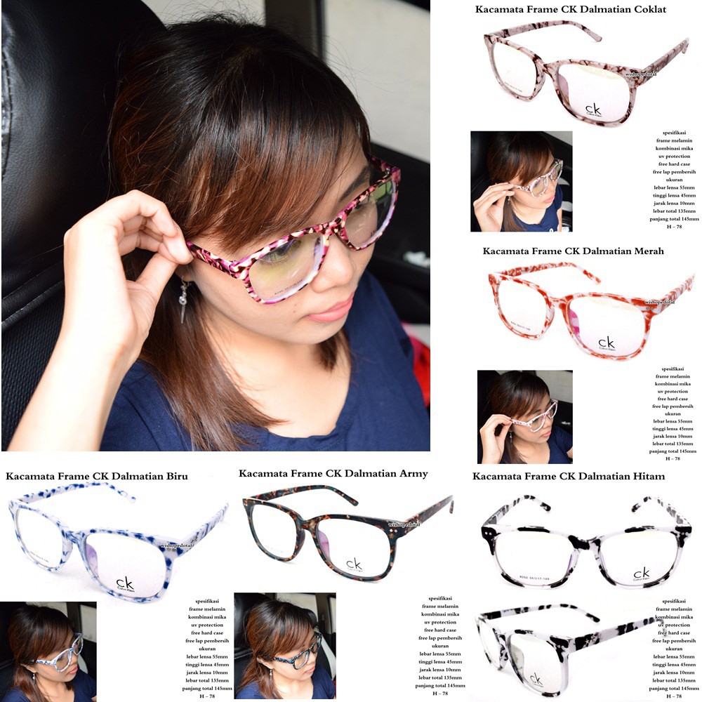 Kacamata frame CK dalmation full set
