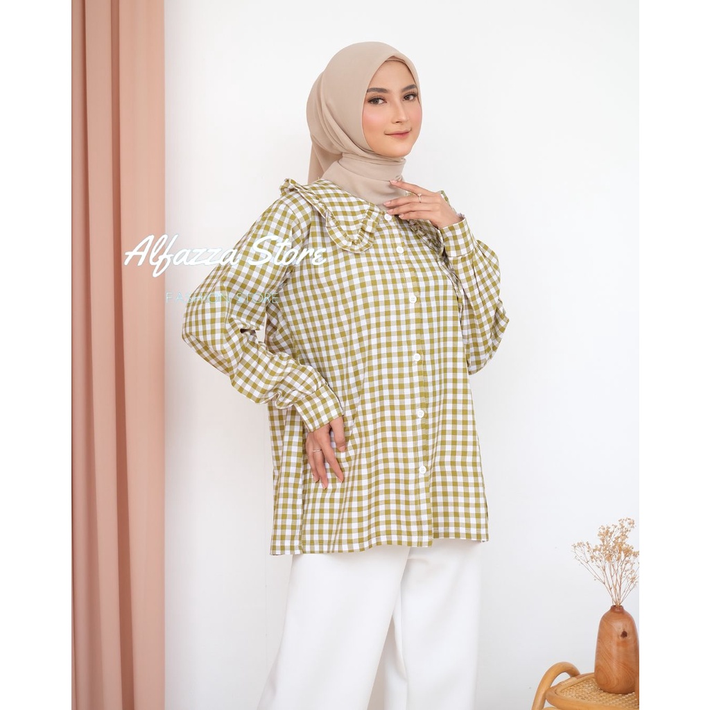 ALFAZZA STORE - SITA TOP / KEMEJA ATASAN BLOUSE WANITA - BIGSIZE FIT TO XL - KATUN PREMIUM - TERMURAH - BIGSIZE