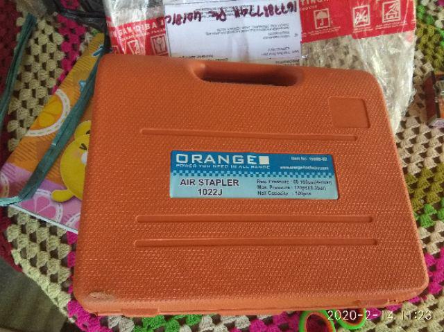 Orange Mesin Air Nailer 1022 Staples Angin Tembak Paku Mollar Bagus