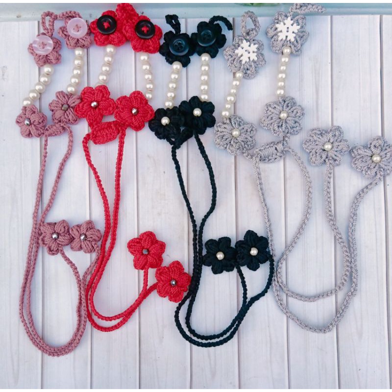 Strap Masker 2 In One Rajut Mutiara // Konektor Masker Rajut Mutiara 2 In One