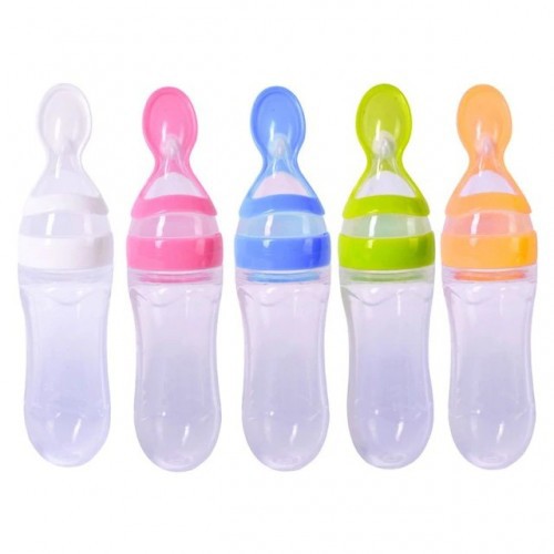 VnM003 | Botol Sendok Makan Bayi Silikon / Baby Spoon Feeder