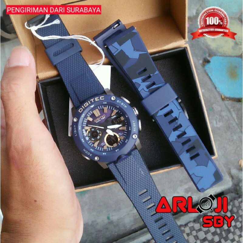 JAM TANGAN PRIA DIGITEC DA 2094 FREE RUBBER ORIGINAL WR