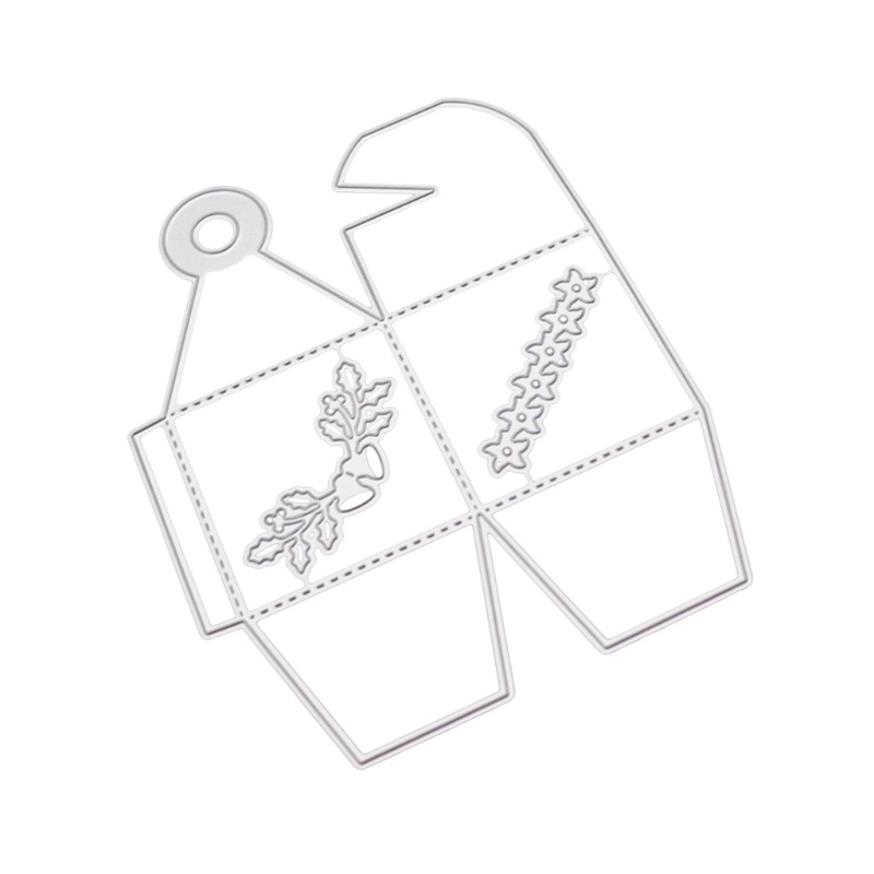 Cetakan Stensil Cutting Dies Motif Kotak Natal Bahan Metal Untuk Scrapbook / Craft DIY