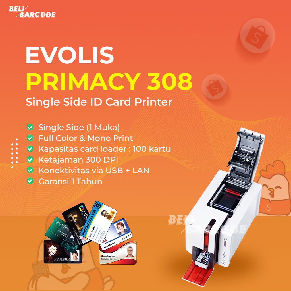 MESIN CETAK KARTU EVOLIS PRIMACY 308 SINGLE SIDE USB