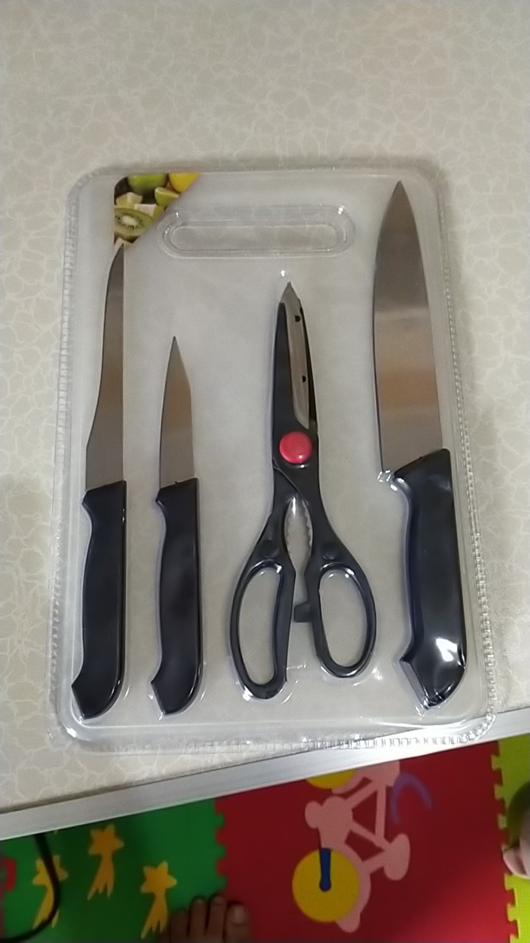 Termurah Pisau Talenan Pisau 5 Set Serbaguna Gunting Pisau Roti Pisau Daging Pisau Sayuran