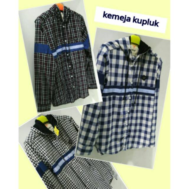 Kemeja panjang pria kupluk garis keren