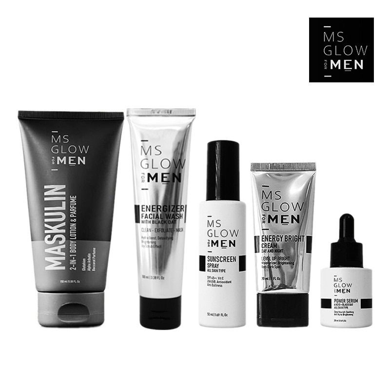 MS GLOW FOR MEN ORIGINAL PAKET COMPLETE / PAKET BASIC MEN / FACIAL WASH MEN