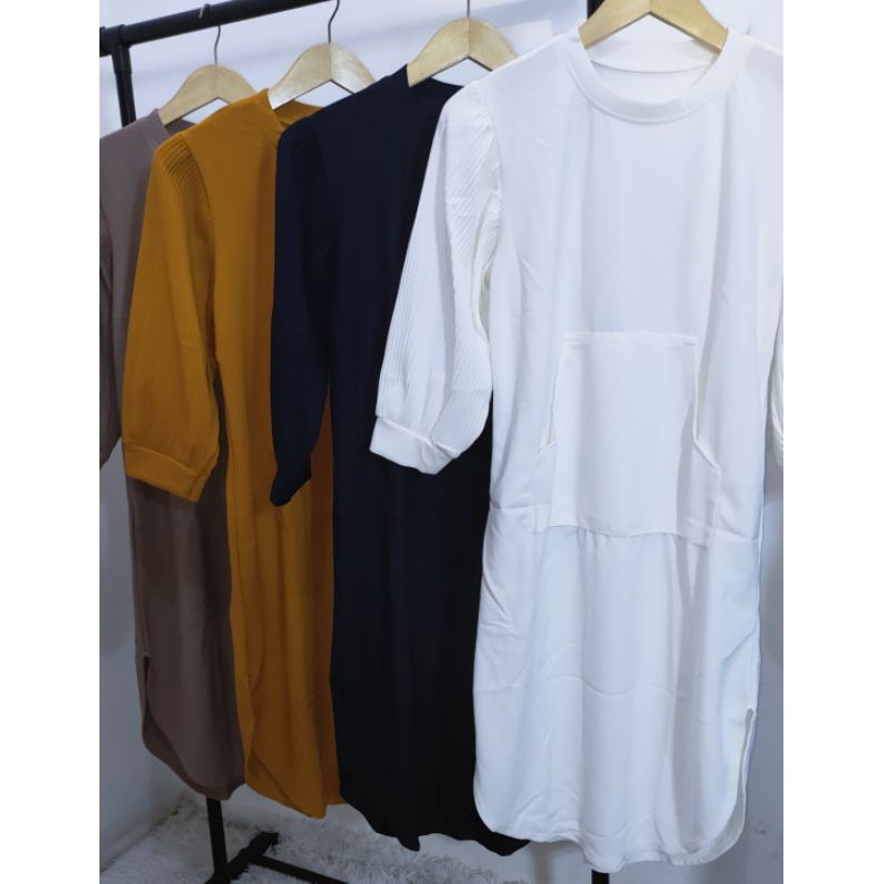 (Bisa COD)Tunik dress basic Polos import