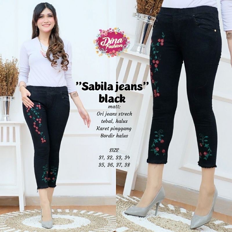 SABILA JEANS BORDIR|FINO JEANS BORDIR|MARBEL JEANS BORDIR|JEGGING JEANS BORDIR RAWIS