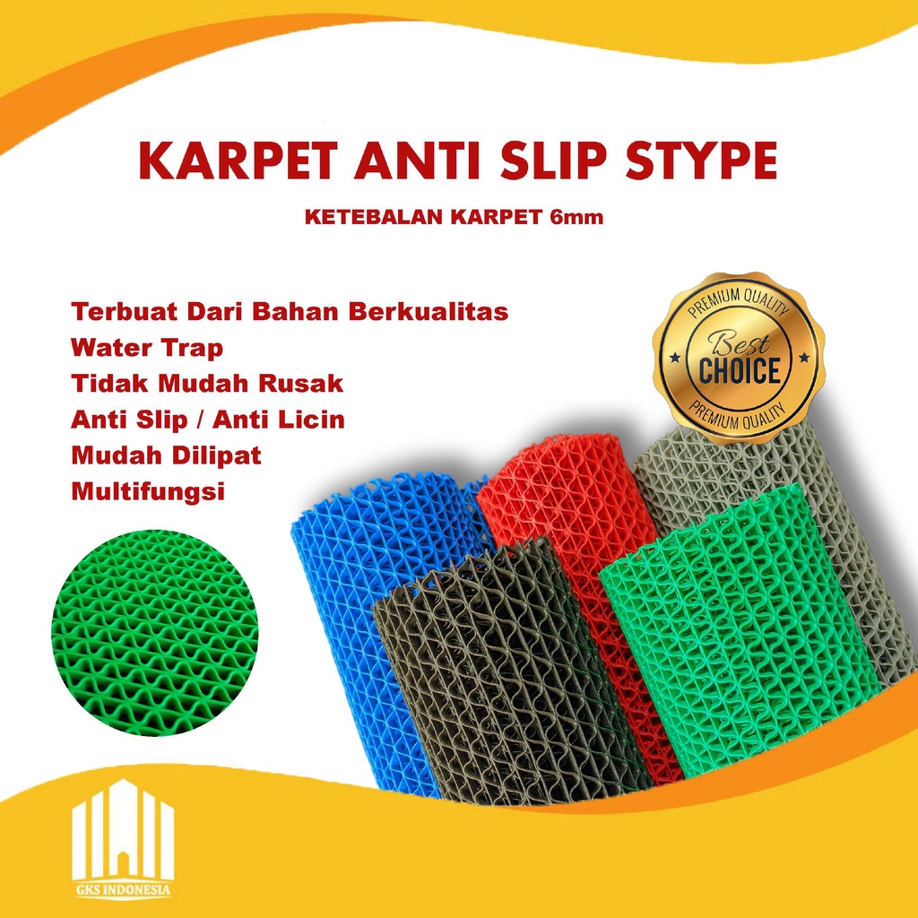 KARPET ANTI SLIP  STYPE 6 MM / HOLLOW MAT / KESET MASJID / KESET TEMPAT WUDLU / KESET TOILET / KESET KANDANG HEWAN