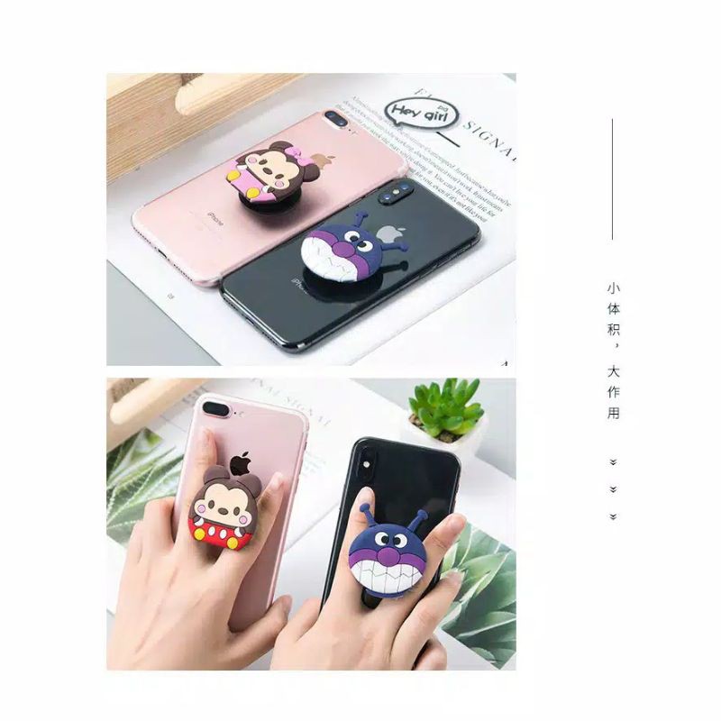 Pop Socket 3D / Griptok / Phone Holder Karakter Lucu PVC