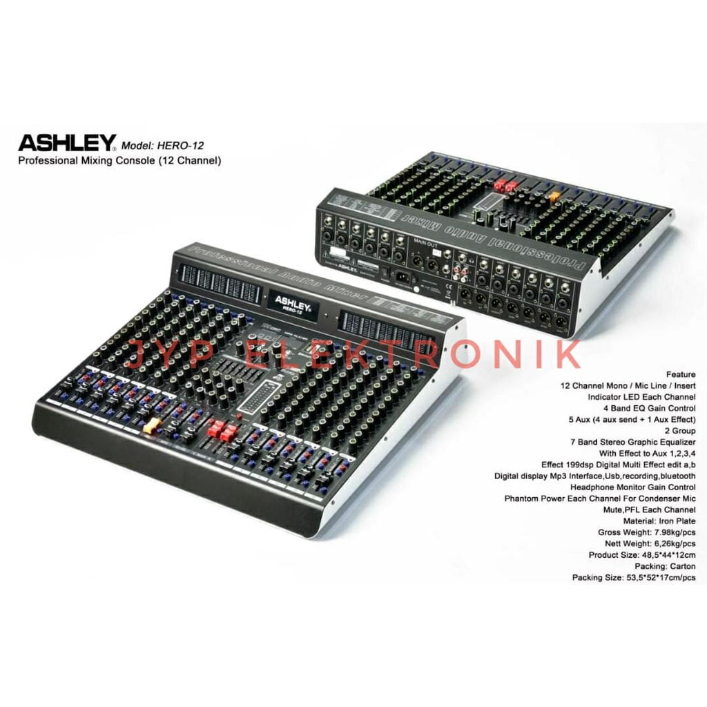 Mixer Audio ASHLEY HERO12 / HERO 12 (12 Channel)Original