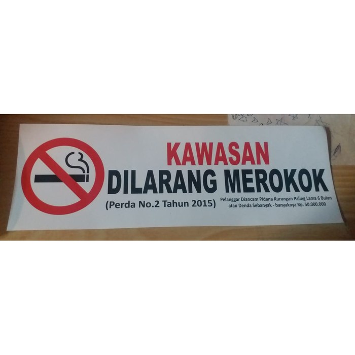 

SIGN LABEL STICKER KAWASAN DILARANG MEROKOK 30X10CM STIKER K3 RAMBU