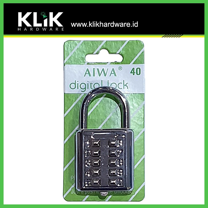 Aiwa Gembok Nomor Angka 40 mm 10 Digit Pin Kombinasi