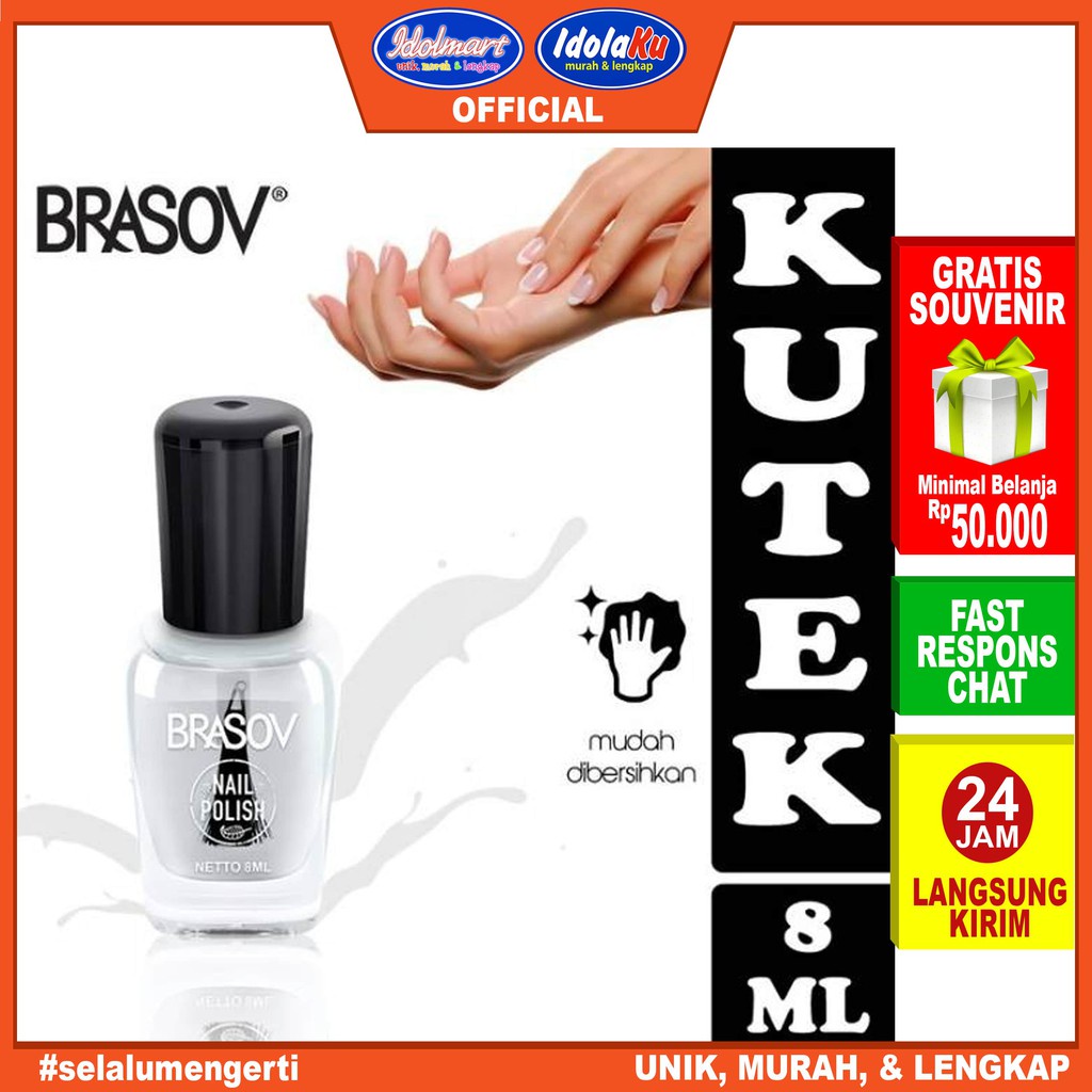 IDOLMART  Brasov Kutek Bening Halal Murah 8ml / Cat Kuku Nail Polish 8ml BPOM Idolmart Surabaya