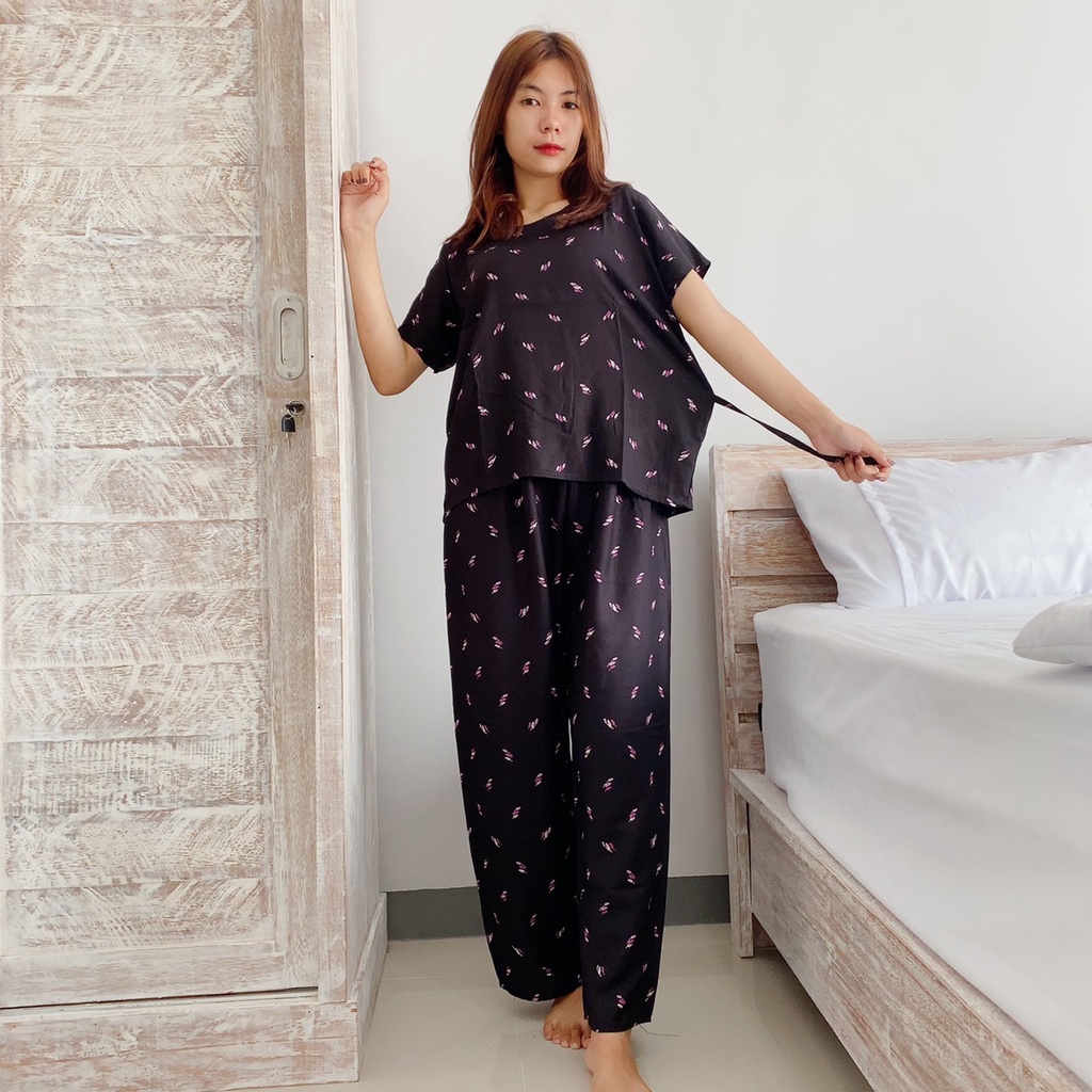 Setelan Panjang Bali-CANABIS HITAM