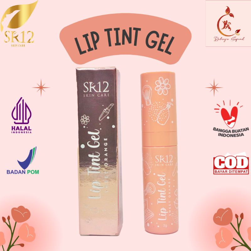 Lip Tint Gel SR12 - Lip Tint Kekinian - Lip Tint Gel Sweet Orange - Lip Tint sehat - Lip Tint Korean