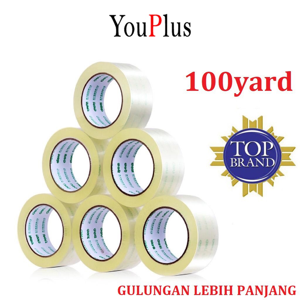 

YOUPLUS LAKBAN BENING 100 Yard Isolasi SELATIP Clear Tape 45mm Daya Lengket Kuat