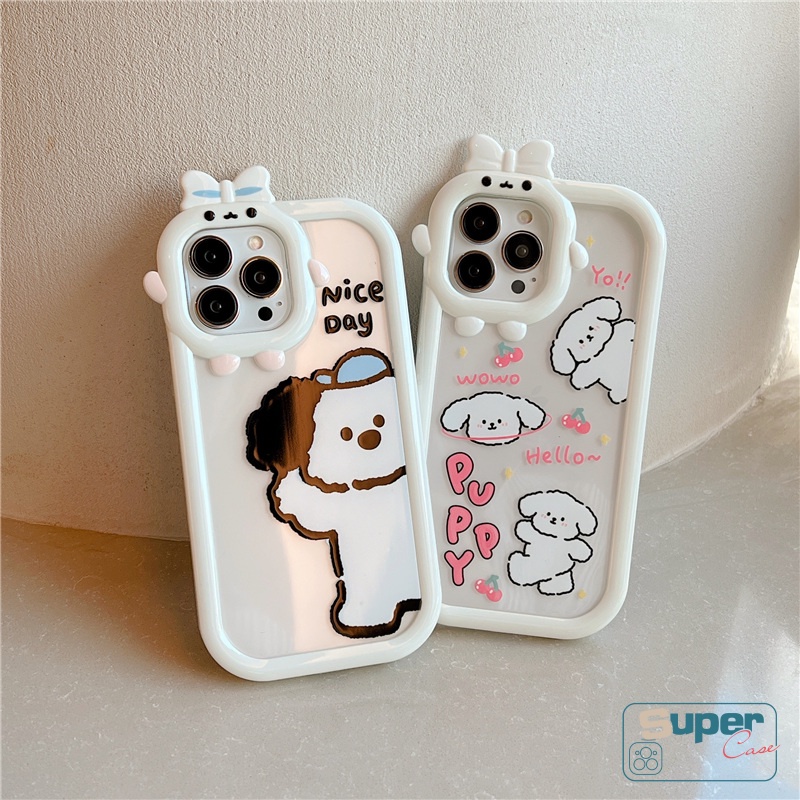 Case Motif Kartun Anjing 3D Untuk Vivo Y16 Y15s Y35 Y22 Y12 Y21 Y20 Y15 Y15A Y21S Y11 Y33S Y30 Y01 Y20s Y12i Y17 Y12s Y55 Y21A Y91C Y51 Y31 Y51A Y53S Y91 Y02s V23 V23E