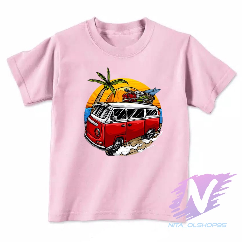 KAOS ANAK SUMMER ANIMASI PANTAI SUNSET