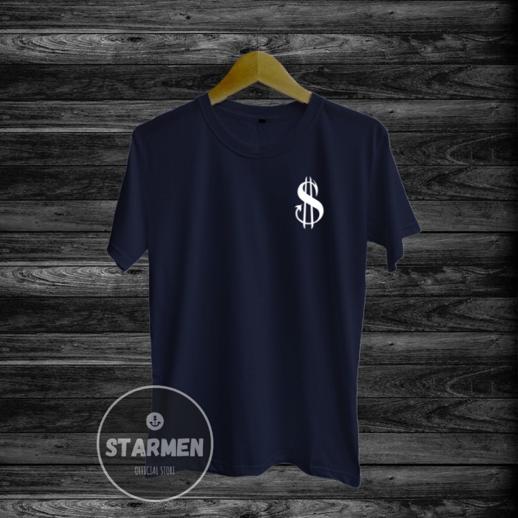 Kaos Distro Pria T-Shirt Motif Kata Kata DOLLAR