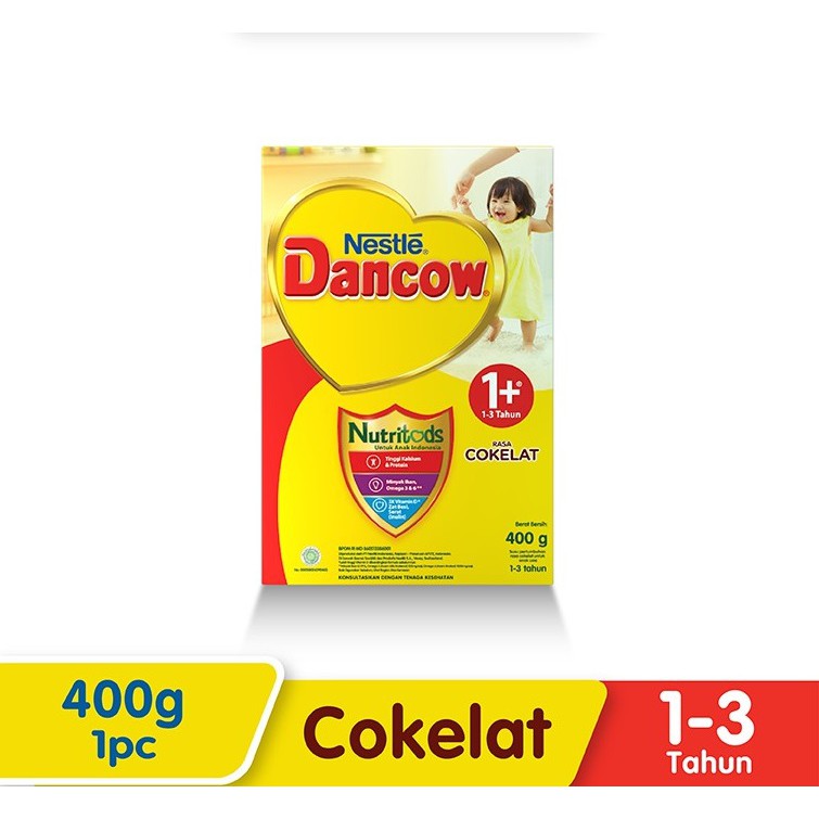 NESTLE Dancow 1+ Nutritods 400 gr Coklat Susu Pertumbuhan Anak 1 - 3 Tahun