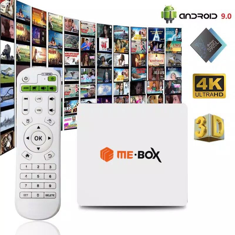 4K Android tv Box ME-BOX S9 Amlogic S905 RAM1G ROM 8G New Android 9 Smart TV Box