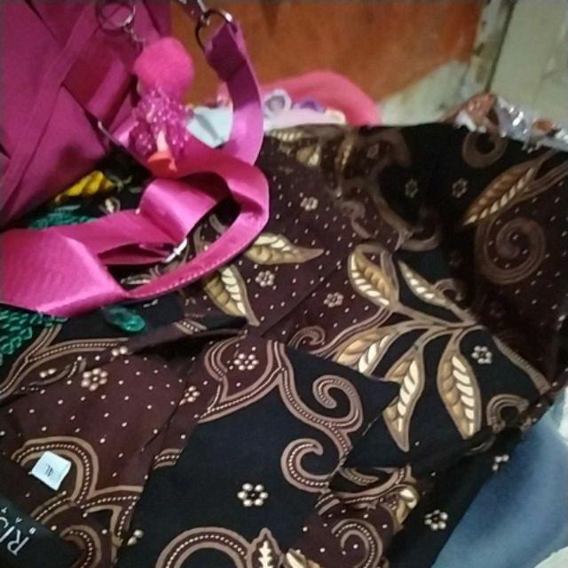 Risna Batik Krb Kawung Krem Kemeja Batik Premium Lengan Panjang Pria M L Xl