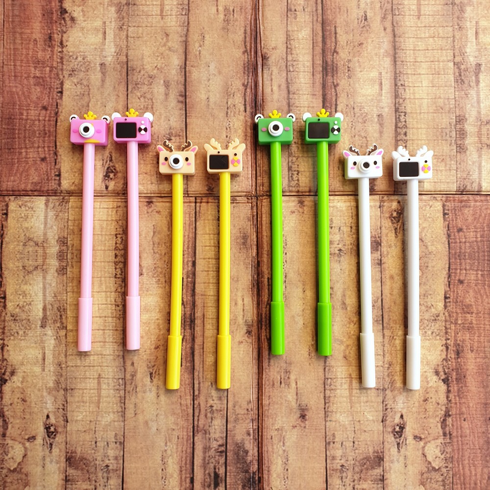 Pen isi 4 PCS - Pulpen - Gelpen Motif Animal Camera C0051 Isi 4pcs - Ballpoint Gel Lucu