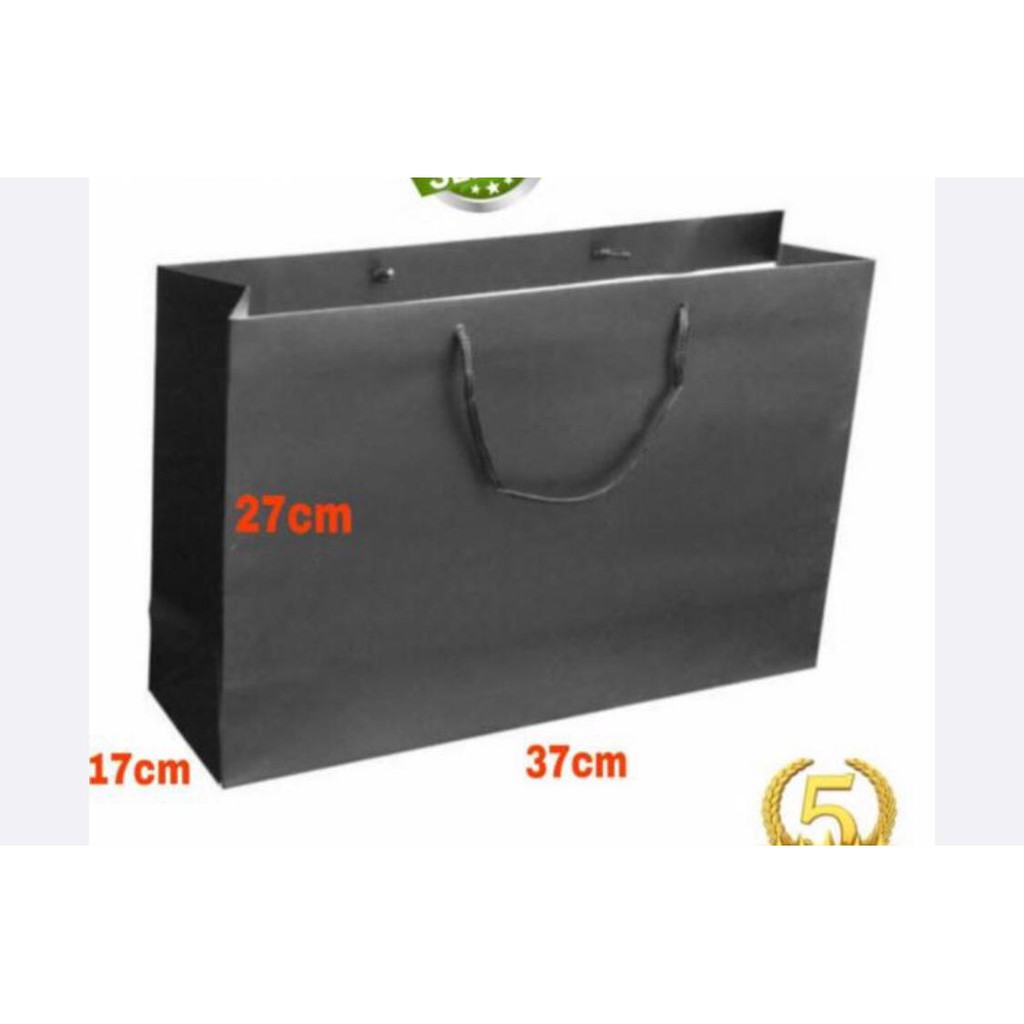 

Paper Bag Hitam Polos - Goodie Bag Vintage Samson Elegan Black Kantong