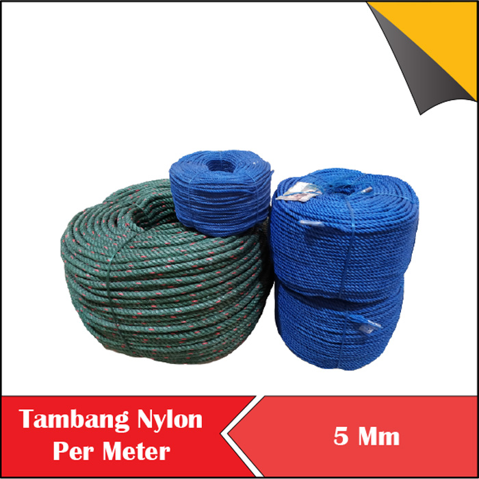 

TALI TAMBANG NYLON NILON PLASTIK 5 MM PER METER