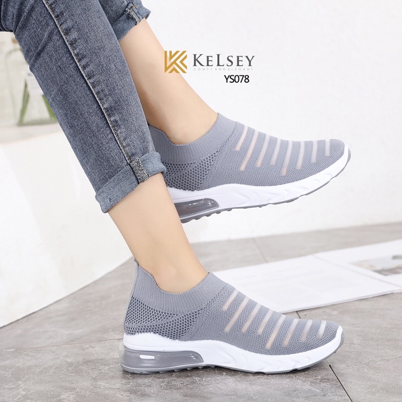 NICOLE SEPATU KELSEY #YS078 SEPATU FLYKNIT SHOES SEPATU WANITA IMPORT  SEPATU AIR BOOST FLIKNIT SPORT NEYLON