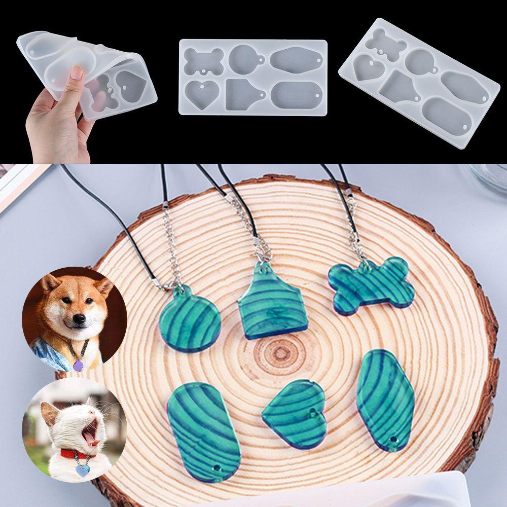 R-flower Dog Bone Hanging Tag Kerajinan Resin Alat Membuat Perhiasan Cetakan Silikon Kristal Epoxy