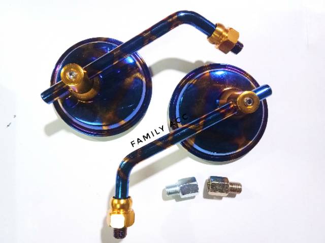 Spion Bulat Two Tone Blue X Thailand Model Vespa Motor Honda - Yamaha Universal