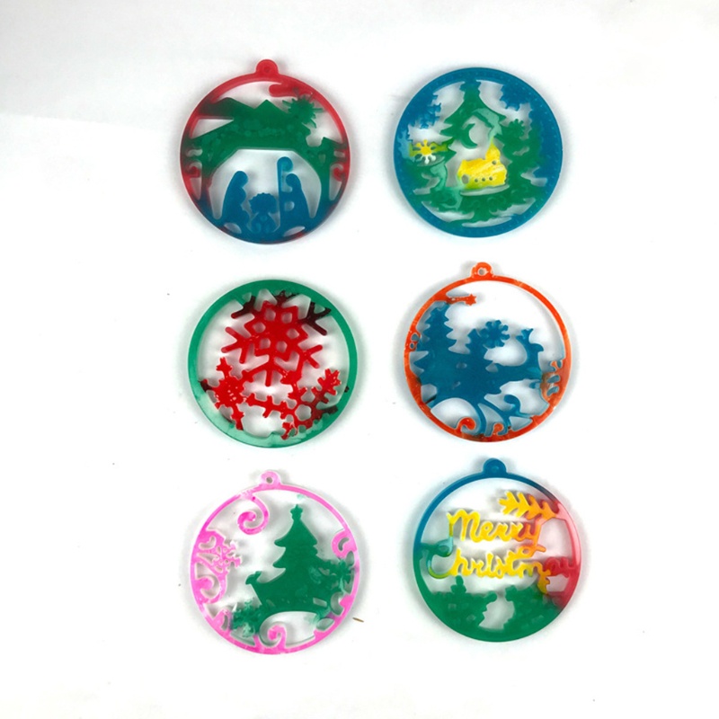 Siy Cetakan Liontin Gantungan Kunci Bentuk Pohon Natal / Kepingan Salju Bahan Silikon Dengan Lubang Handmade