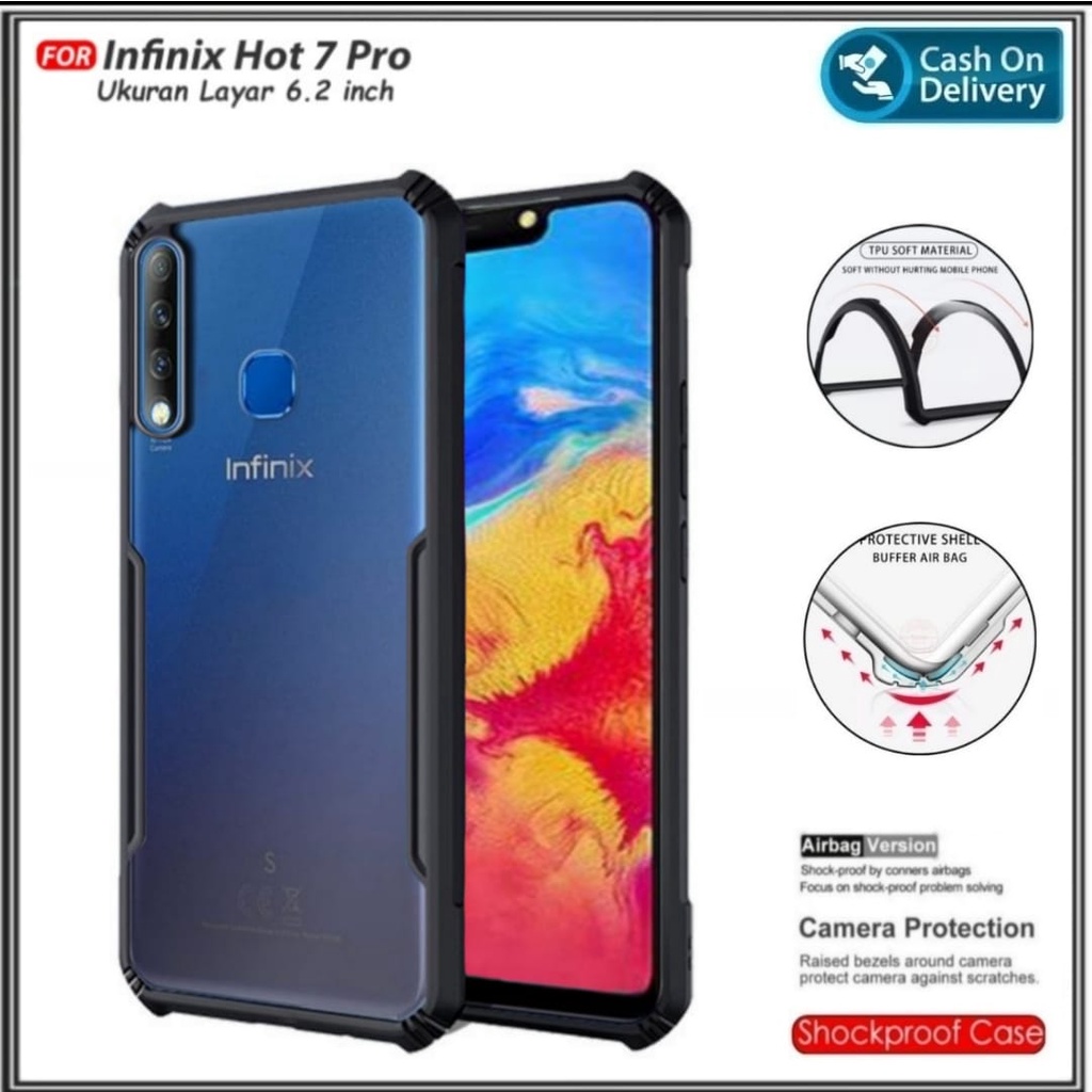Case Infinix Note 10 / 10 Pro Nfc 9 8 7 Lite Hot 10 10s 9 Play 8 7 Pro Smart 4 5 3 Plus S4 S5 Lite Hard Soft Fusion Armor Shockprooft TPU HD Trasnparan Acrylic Casing HP Cover