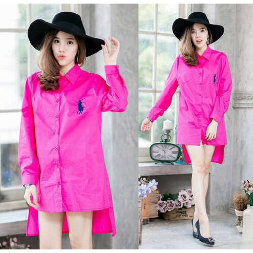 Blus Wanita Model Hollow Dengan Kerah V-neck [Hem pollo new fanta FT]blouse wanita katun pink  9FCF