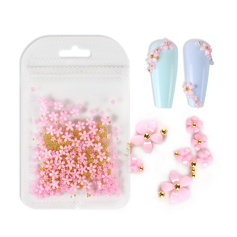 [1 Pack Mixed Style Nails Art Acrylic Flower Steel ball] [ Nail Art Decorations] [DIY Manicure Accessories]