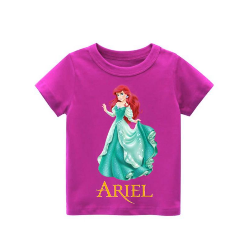 kaos anak perempuan princess ariel