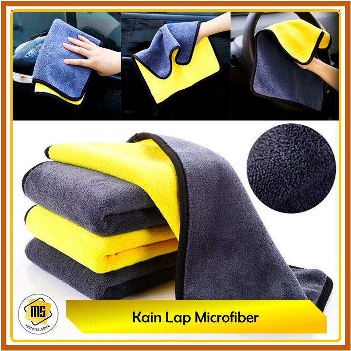 Kain Lap Mobil 2 Warna Microfiber Ukuran 30x40cm