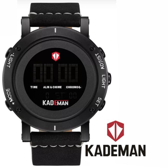 Kademan Jam Tangan Digital Original - Tali Kulit Hitam Paling Murah
