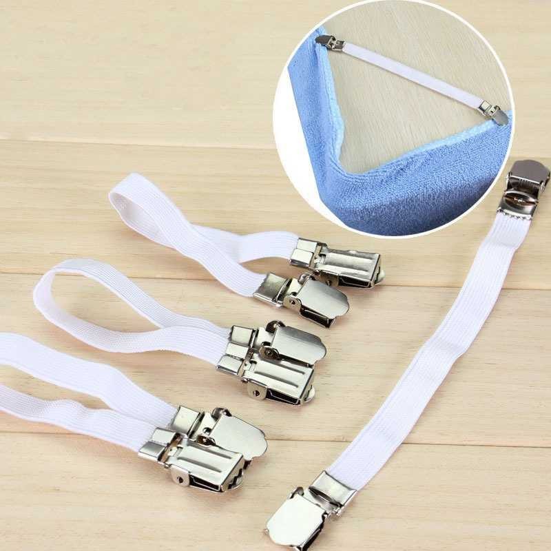 Terbaru ! Penjepit Clip Sprei Kasur Elastic Band Holder Gripper 4PCS - 200TC