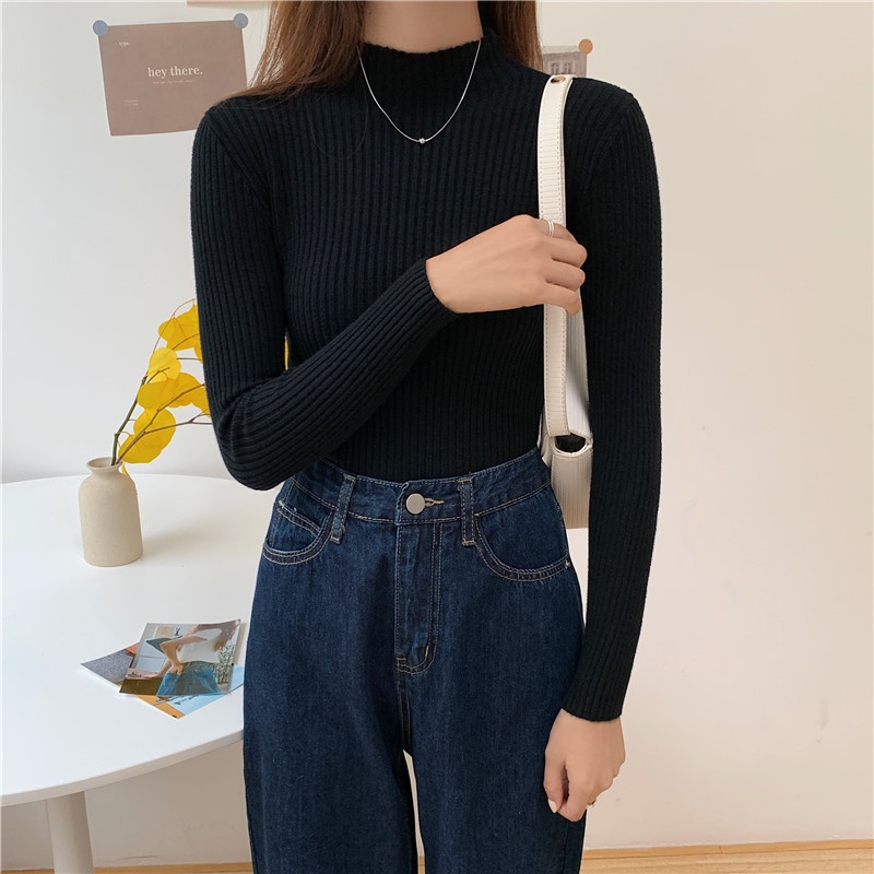 [chaoo.id] korean style Casual rajut Crop Top/Korean style knit sweater