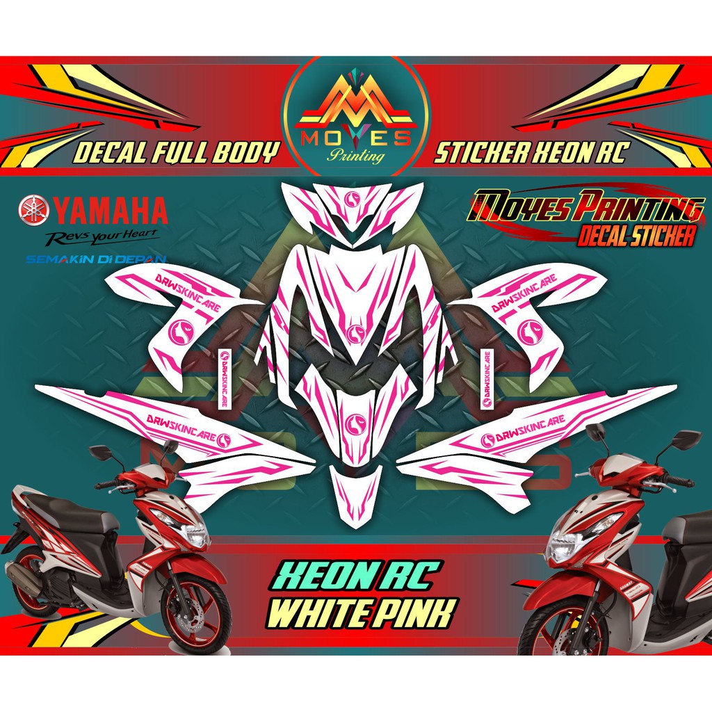 Decal Motor Sticker Motor Striping Yamaha Xeon Rc White Ungu